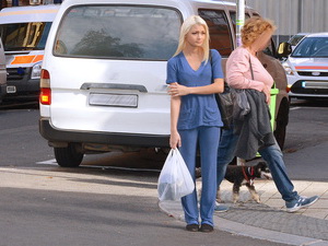Russian nurse has public sex