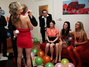 Sexy fucking girls at a B-day party