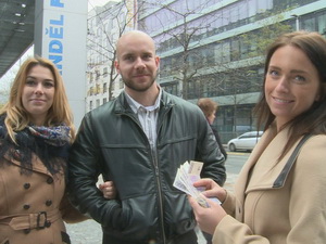 Hottie and her BF get money for public sex