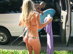 Amateur surfer fucked on the BangBus