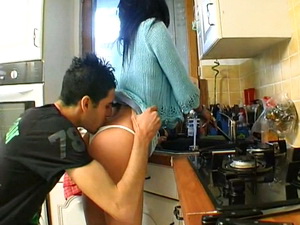Victoria fucked in her kitchen