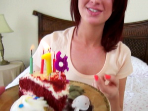 Alana Rain celebrates her bday with anal