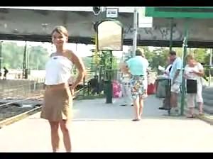 Really sexy chick flashing in public